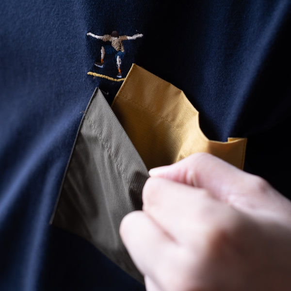 (ZT1171) Skate Embroidery Double Pocket Tee