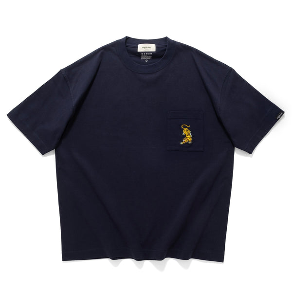 (ZT1681) Tiger Embroidery Pocket Tee