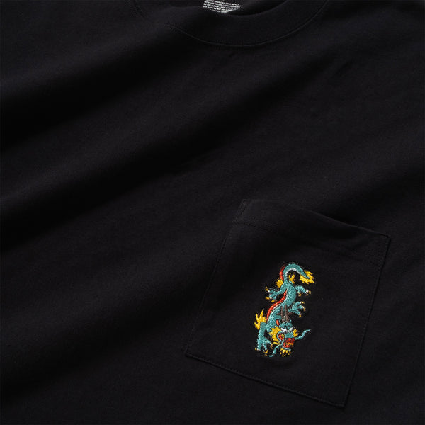 (ZT1680) Dragon Embroidery Pocket Tee
