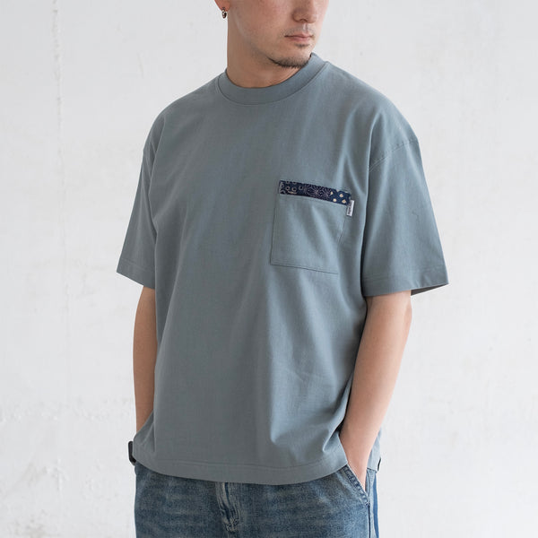 (ZT1685) Meow Begins Patchwork Pocket Tee