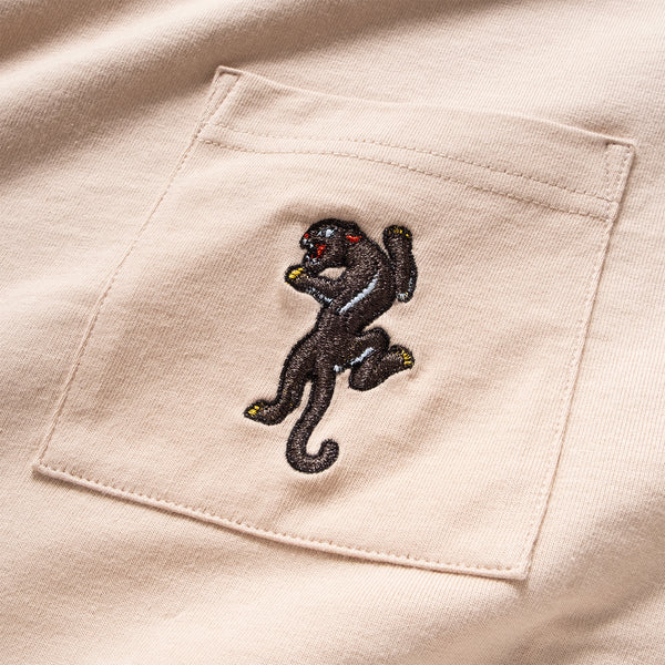 (ZT1682) Panther Embroidery Pocket Tee