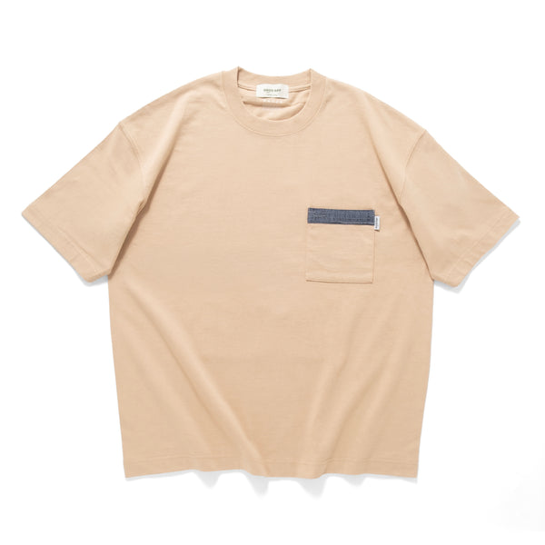 (ZT1686) Swimming Cat Patchwork Pocket Tee