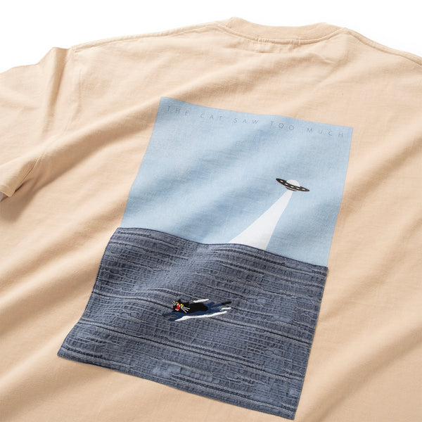 (ZT1686) Swimming Cat Patchwork Pocket Tee