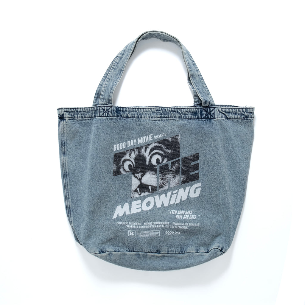 (ZB540) The Meowing Washed Tote Bag