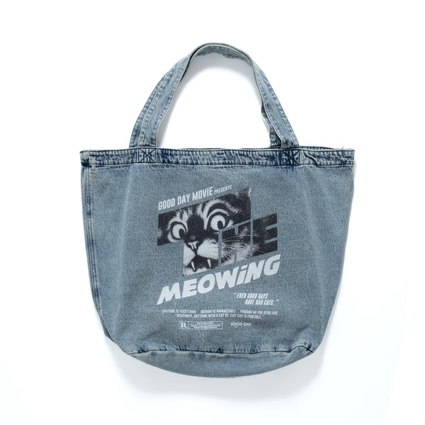 (ZB540) The Meowing Washed Tote Bag