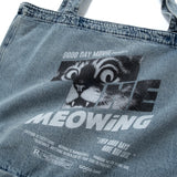 (ZB540) The Meowing Washed Tote Bag