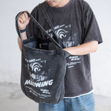 (ZB540) The Meowing Washed Tote Bag
