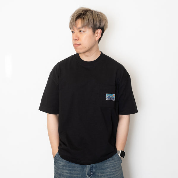 (ZT1694) Night Landscape Patchwork Pocket Tee