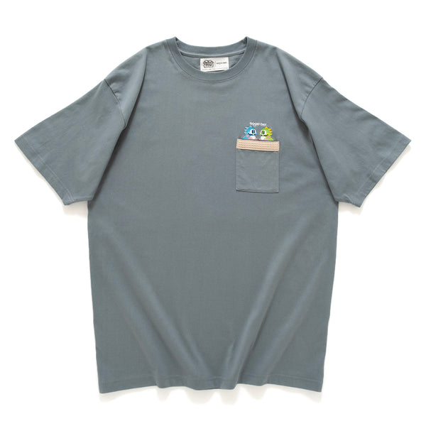 (EX456) Graphic Embroidery Pocket Tee