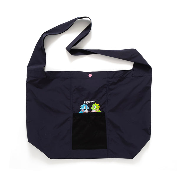 (EX463) Packable Embroidery Crossbody Bag