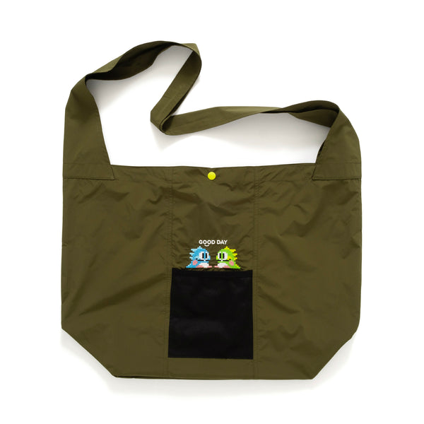 (EX463) Packable Embroidery Crossbody Bag