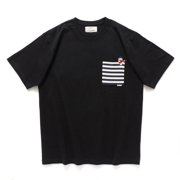 (EX592) Band Embroidery Pocket Tee