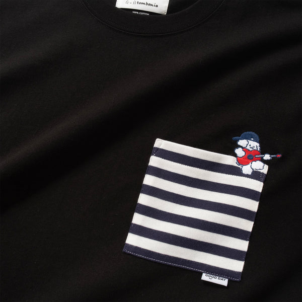 (EX592) Band Embroidery Pocket Tee