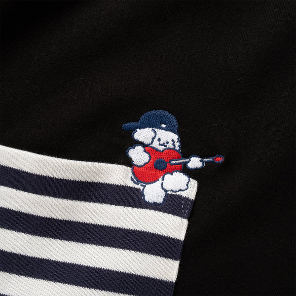 (EX592) Band Embroidery Pocket Tee