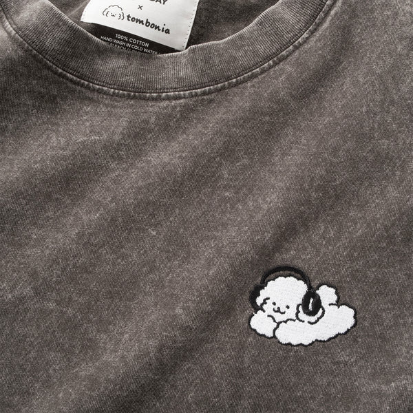 (EX594) Music Graphic Embroidery Washed Tee