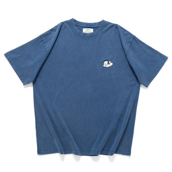 (EX594) Music Graphic Embroidery Washed Tee