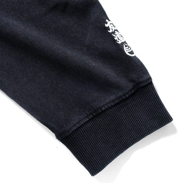 (EX612) Embroidery Henley Neck Long Sleeve Tee