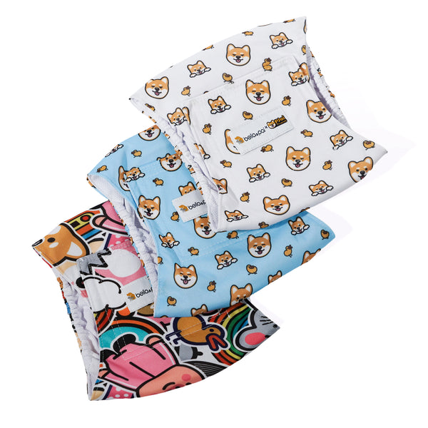 (EX671) Washable Male Dog Belly Band Set