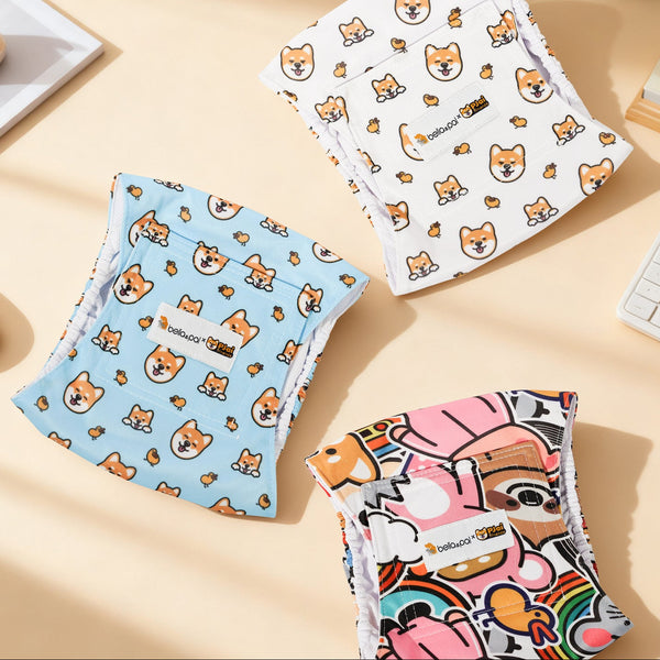 (EX671) Washable Male Dog Belly Band Set