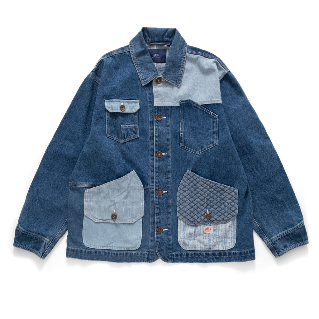 (JK325) Denim Patchwork Jacket