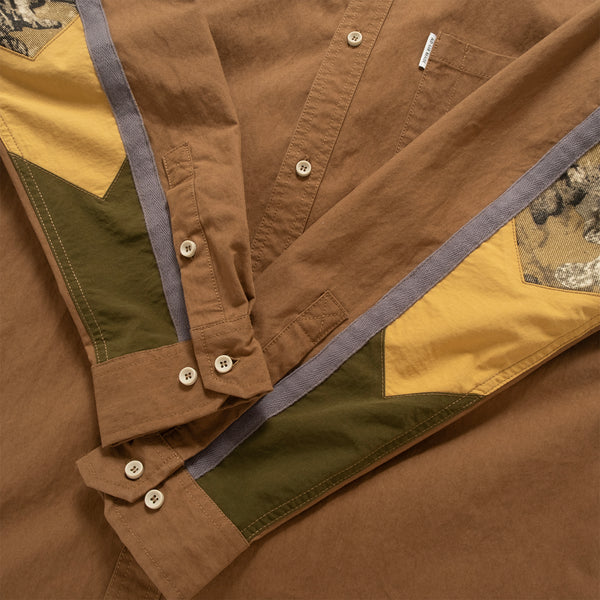 (ST471) Sleeve Patchwork Shirt