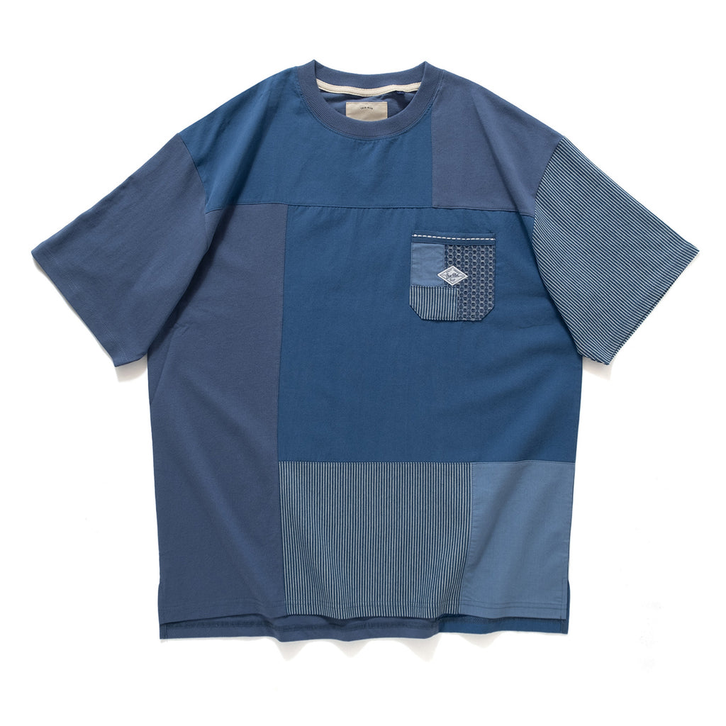 (TP1002) Indigo Patchwork Tee