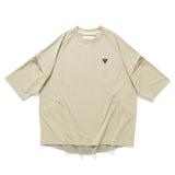 (TP1338) Contrast Cropped Sleeve Cool Touch Tech Tee