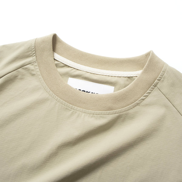 (TP1338) Contrast Cropped Sleeve Cool Touch Tech Tee