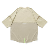 (TP1338) Contrast Cropped Sleeve Cool Touch Tech Tee