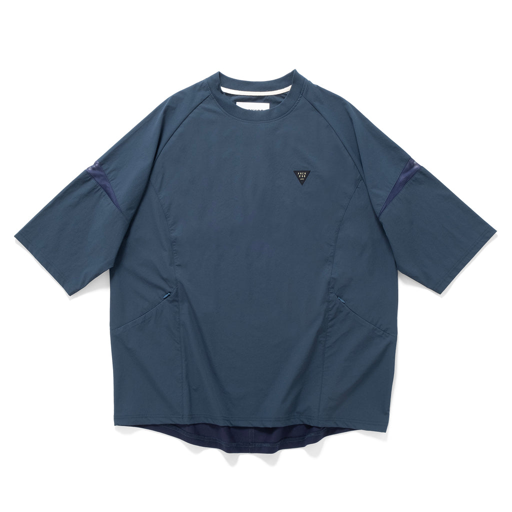 (TP1338) Contrast Cropped Sleeve Cool Touch Tech Tee