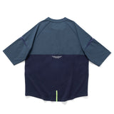 (TP1338) Contrast Cropped Sleeve Cool Touch Tech Tee