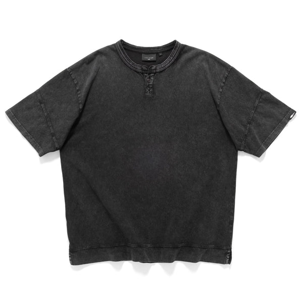 (TP1578) Washed Henley Neck Tee