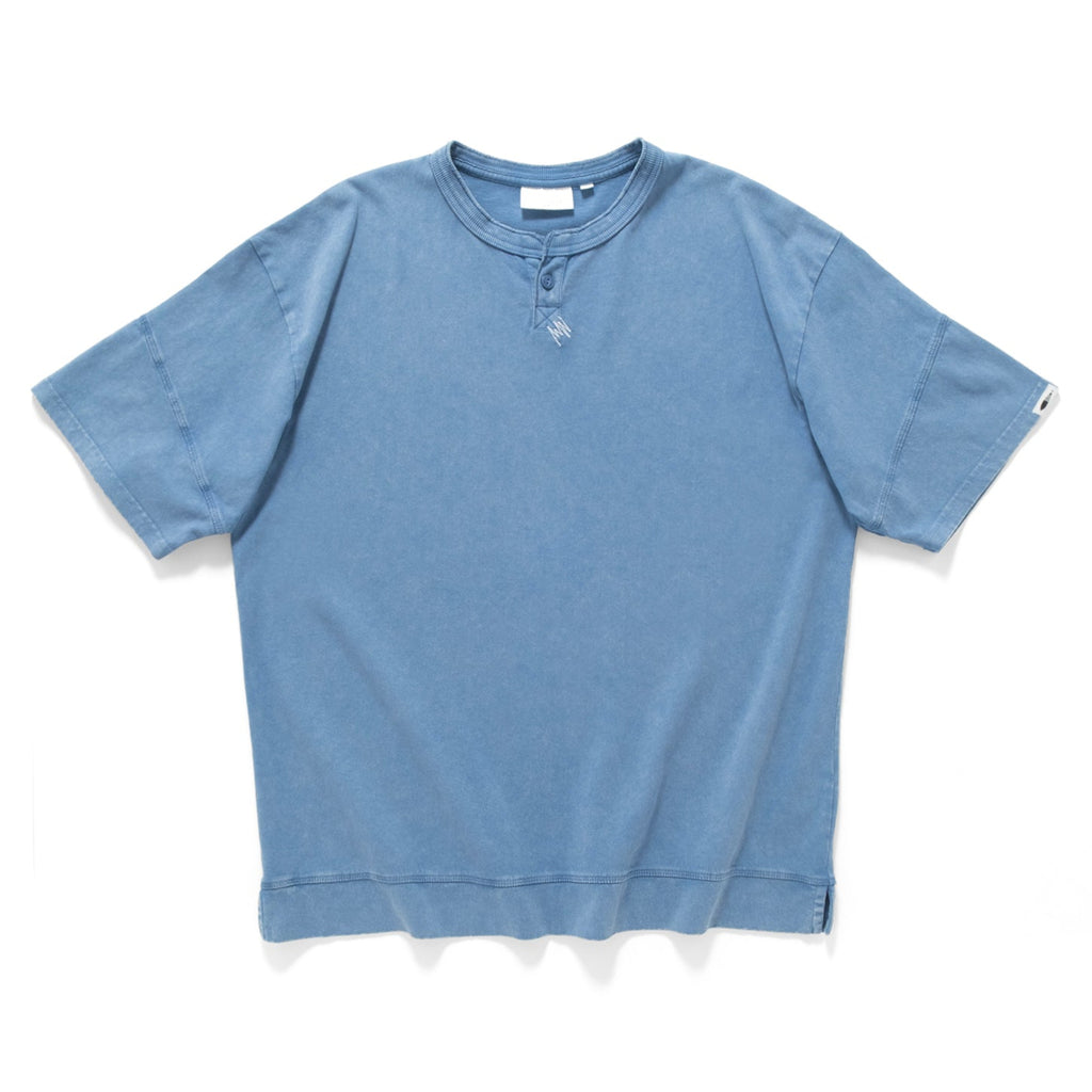 (TP1578) Washed Henley Neck Tee
