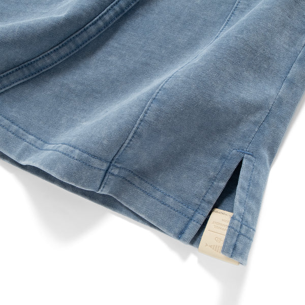 (TP1620) Wash Raw Edge Cropped Sleeve Tee