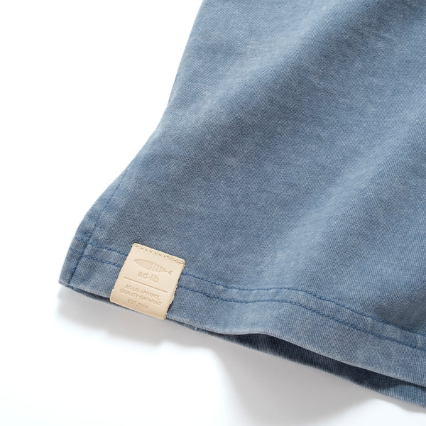 (TP1620) Wash Raw Edge Cropped Sleeve Tee