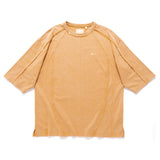 (TP1620) Wash Raw Edge Cropped Sleeve Tee