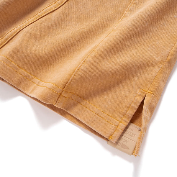 (TP1620) Wash Raw Edge Cropped Sleeve Tee