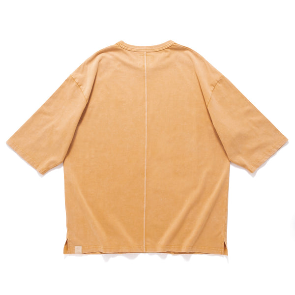 (TP1620) Wash Raw Edge Cropped Sleeve Tee