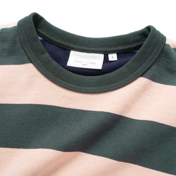 (TP1883) Contrast Stripes Graphic Patch Tee