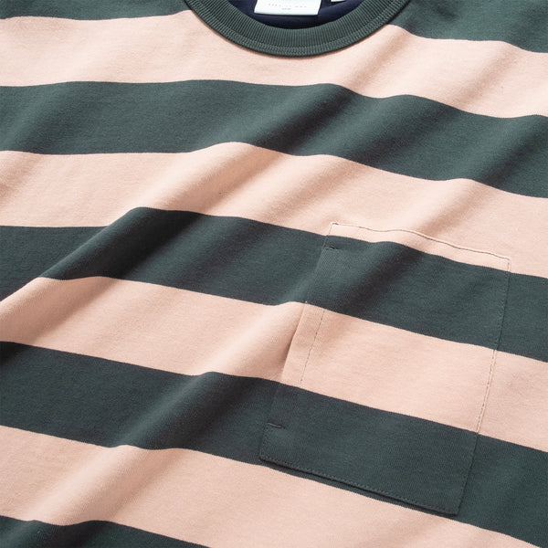 (TP1883) Contrast Stripes Graphic Patch Tee