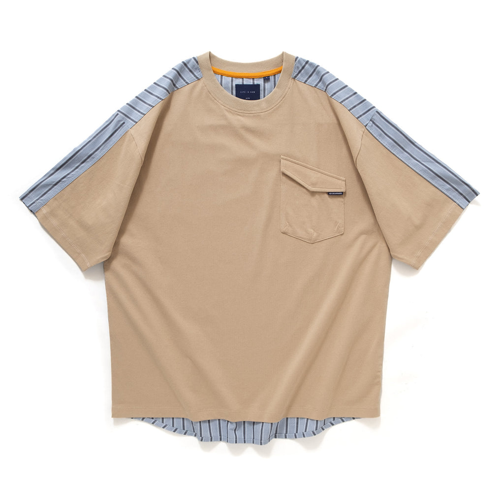 (TP999) Contrast Patchwork Tee