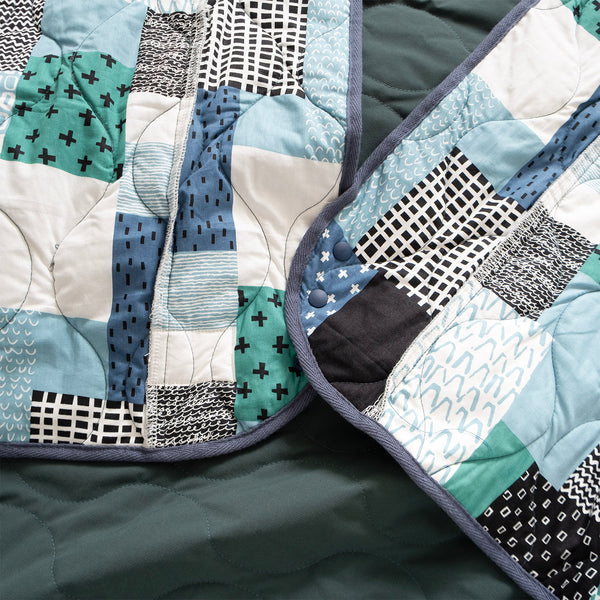 (YA483) 雙面可用圖案夾棉露營毯