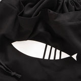 (YB490) Drawstrings Fish Logo Shoulder Bag