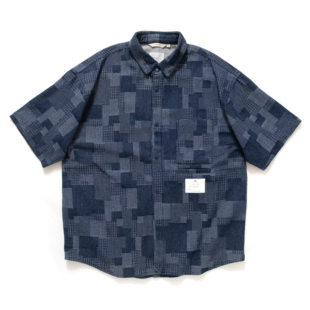 (YS295) Jacquard Denim Short Sleeve Shirt