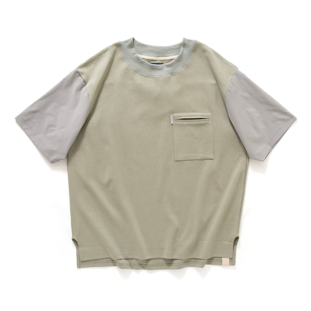 (YT1144) Contrast Sleeve Twill Tee