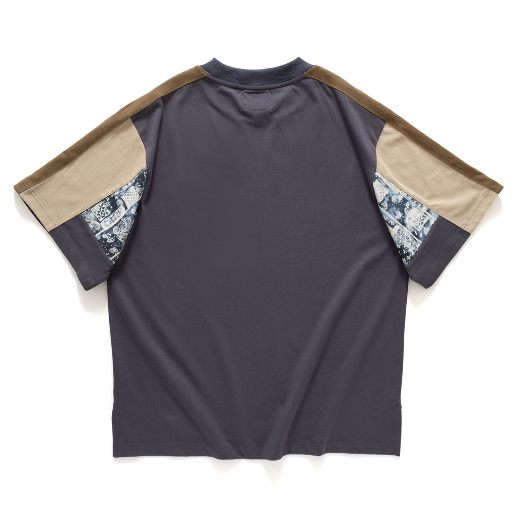 (YT1200) Paisley Sleeves Patchwork Tee