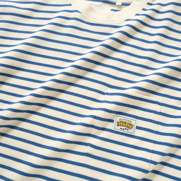 (YT1678) Border Drawstrings Pocket Tee