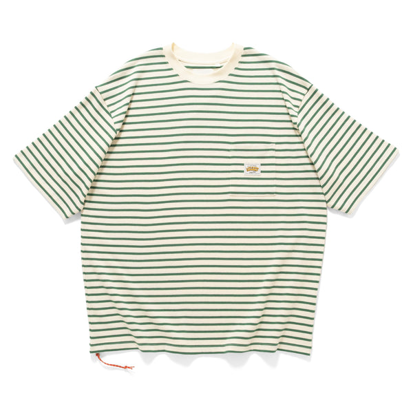 (YT1678) Border Drawstrings Pocket Tee