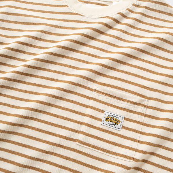 (YT1678) Border Drawstrings Pocket Tee