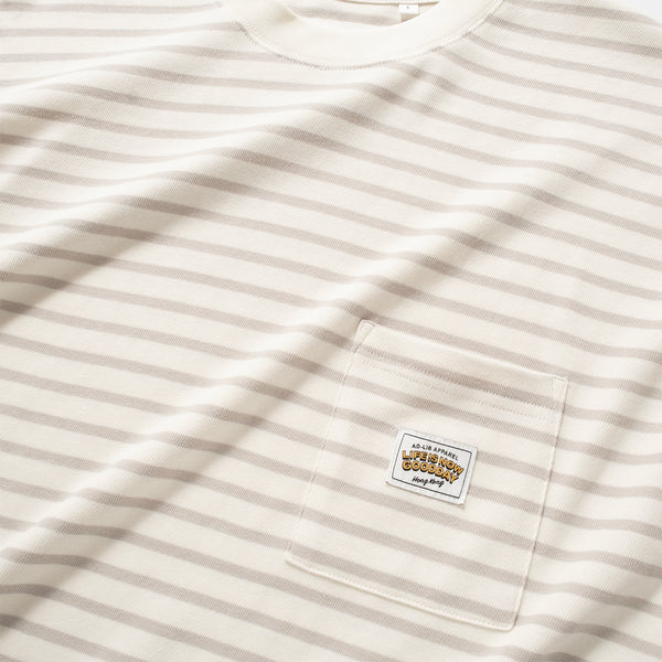 (YT1678) Border Drawstrings Pocket Tee